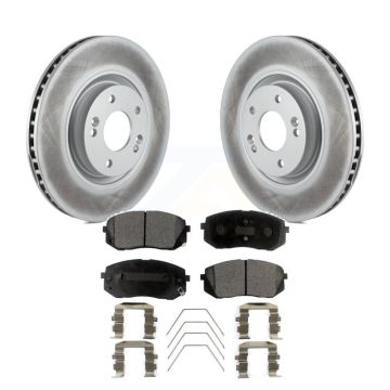 Front Coated Disc Brake Rotors And Ceramic Pads Kit For Hyundai Sonata Kia Optima KGT-100490