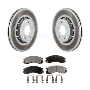 Front Coated Disc Brake Rotors And Ceramic Pads Kit For Mitsubishi Lancer KGT-100495