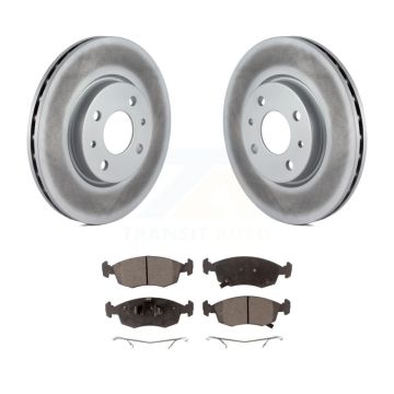 Front Coated Disc Brake Rotors And Ceramic Pads Kit For Fiat 500 KGT-100500