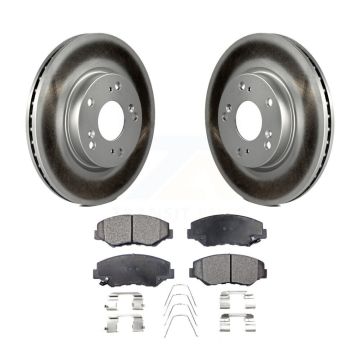 Front Coated Disc Brake Rotors And Ceramic Pads Kit For 2013 Acura ILX 2.0L KGT-100511