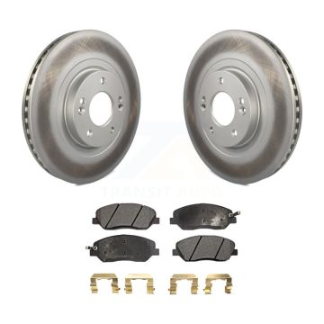 Front Coated Disc Brake Rotors And Ceramic Pad Kit For 2013-2016 Hyundai Santa Fe XL 3.3L KGT-100512