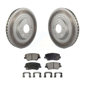 Front Coated Disc Brake Rotors And Ceramic Pad Kit For Hyundai Santa Fe Sport Kia Sorento KGT-100513