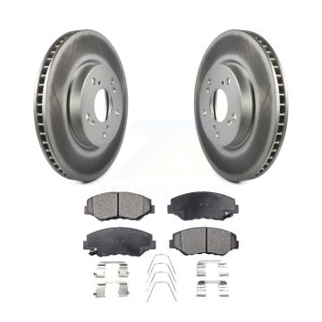 Front Coated Brake Rotor Ceramic Pad Kit For 2015 Honda Civic EX with Manual transmission KGT-100520