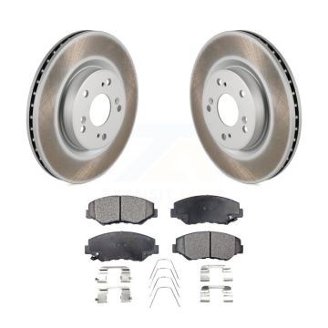 Front Coated Disc Brake Rotors And Ceramic Pads Kit For 2012-2016 Honda CR-V FWD KGT-100521