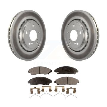 Front Coated Disc Brake Rotors And Ceramic Pads Kit For Honda Pilot Ridgeline Acura MDX KGT-100524