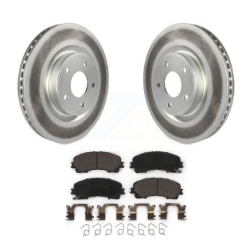 Front Coated Disc Brake Rotors And Ceramic Pads Kit For INFINITI Q50 QX50 Q60 KGT-100526