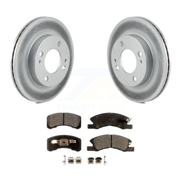 Front Coated Disc Brake Rotors And Ceramic Pads Kit For 2014-2015 Mitsubishi Mirage KGT-100530