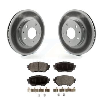 Front Coated Disc Brake Rotors And Ceramic Pads Kit For 2014-2018 Mazda 3 Sport KGT-100536