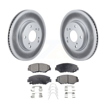 Front Coated Disc Brake Rotors And Ceramic Pads Kit For Honda Civic KGT-100553