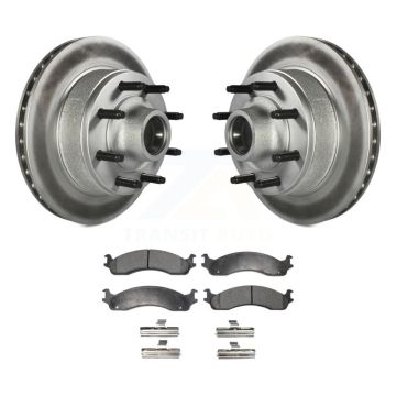 Front Coat Brake Rotor Hub Ceramic Pad Kit For Ford E-350 Super Duty E-250 Econoline Club KGT-100570
