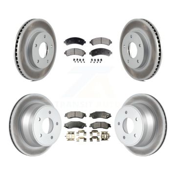 Front Rear Coated Brake Rotor & Ceramic Pad Kit For Chevrolet GMC Blazer S10 Jimmy Sonoma KGT-100585