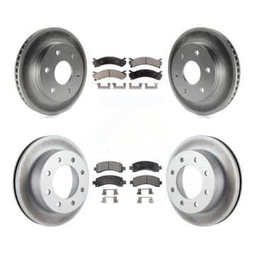Front Rear Coat Brake Rotors Ceramic Pad Kit For Chevrolet Express 2500 With 6 Lug Wheels KGT-100588