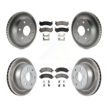 Front Rear Coat Brake Rotors Ceramic Pad Kit For Chevrolet Avalanche 1500 GMC Yukon Tahoe KGT-100594