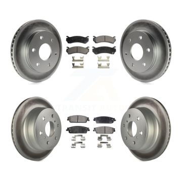 Front Rear Coat Brake Rotor Ceramic Pad Kit For Chevrolet Silverado 1500 Disc rear brakes KGT-100595