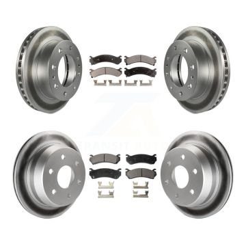 Front Rear Coat Brake Rotors Ceramic Pad Kit For Chevrolet Silverado 2500 HD Suburban GMC KGT-100596