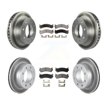 Front Rear Coat Brake Rotor Ceramic Pad Kit For Chevrolet GMC Sierra 2500 HD Silverado XL KGT-100597