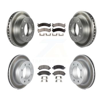 Front Rear Coated Disc Brake Rotors Ceramic Pad Kit For GMC Savana 2500 Chevrolet Express KGT-100598