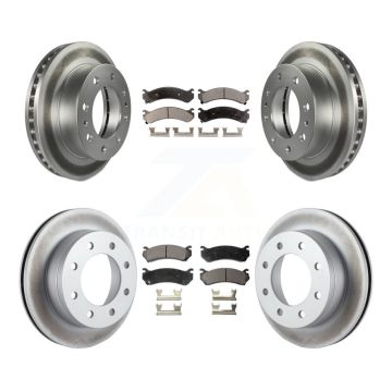 Front Rear Coat Brake Rotor Ceramic Pad Kit For Chevrolet GMC Sierra 2500 HD Silverado H2 KGT-100599