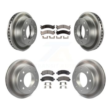 Front Rear Coated Disc Brake Rotors Ceramic Pad Kit For Chevrolet Express 2500 GMC Savana KGT-100601