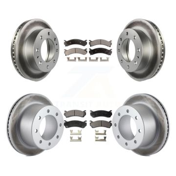 Front Rear Coat Brake Rotor Ceramic Pad Kit For GMC Sierra 3500 Classic With 12000 Lb GVW KGT-100602
