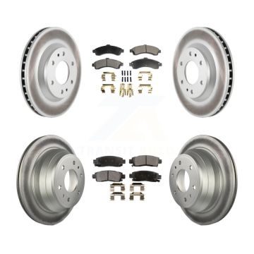 Front Rear Coated Brake Rotor Ceramic Pad Kit For GMC Envoy Chevrolet Trailblazer Bravada KGT-100604