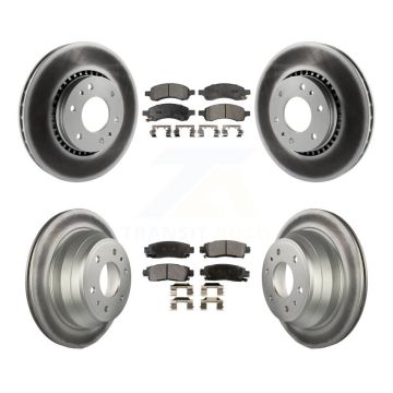 Front Rear Coated Brake Rotors Ceramic Pad Kit For Chevrolet Trailblazer GMC Envoy XL EXT KGT-100605