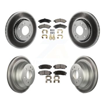 Front Rear Coated Brake Rotors Ceramic Pad Kit For Chevrolet GMC Trailblazer Envoy XL EXT KGT-100606