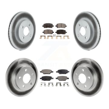 Front Rear Coated Disc Brake Rotors And Ceramic Pads Kit For Pontiac G5 Pursuit KGT-100608