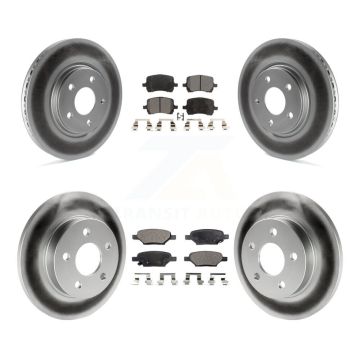 Front Rear Coated Brake Rotor & Ceramic Pad Kit For Chevrolet Malibu Pontiac G5 G6 Cobalt KGT-100610