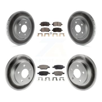 Front Rear Coated Brake Rotor & Ceramic Pad Kit For 2010 Pontiac G5 With Disc Brakes KGT-100611