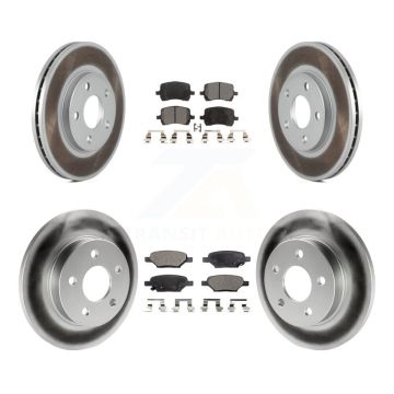 Front Rear Coated Disc Brake Rotors And Ceramic Pads Kit For Chevrolet Malibu Pontiac G6 KGT-100614