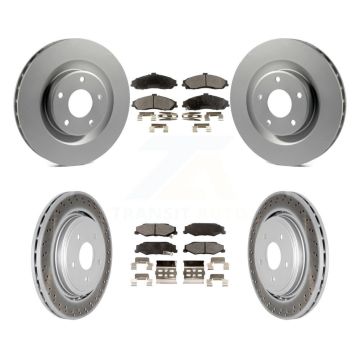 Front Rear Coat Brake Rotor Ceramic Pad Kit For 06-08 Cadillac XLR With Heavy Duty Brakes KGT-100616