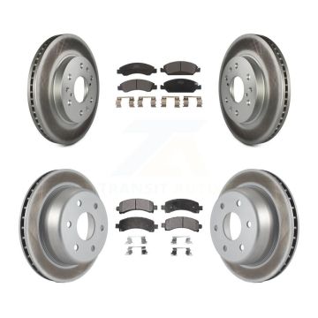 Front Rear Coated Disc Brake Rotors Ceramic Pad Kit For Chevrolet Express 1500 GMC Savana KGT-100621