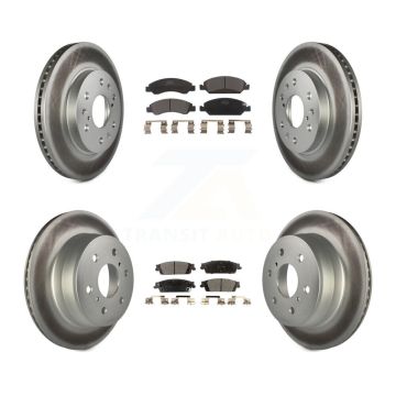 Front Rear Coat Brake Rotor Ceramic Pad Kit For GMC Sierra 1500 Chevrolet Silverado Tahoe KGT-100623