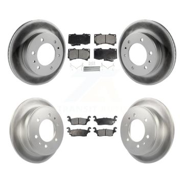 Front Rear Coated Disc Brake Rotors And Ceramic Pads Kit For Hummer H3 H3T KGT-100627
