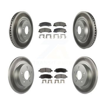 Front Rear Coat Disc Brake Rotor Ceramic Pad Kit For 2006-2011 Buick Lucerne Cadillac DTS KGT-100631