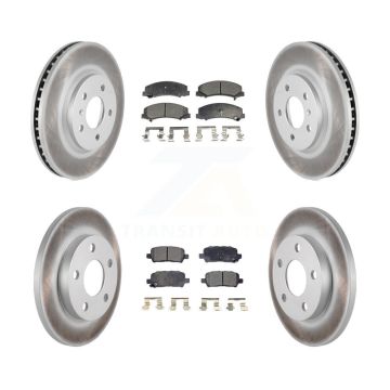 Front Rear Coated Disc Brake Rotors And Ceramic Pads Kit For Chevrolet Impala Limited KGT-100632