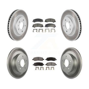 Front Rear Coated Disc Brake Rotors And Ceramic Pads Kit For Buick Lucerne KGT-100633