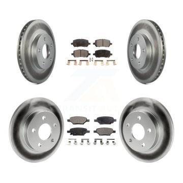 Front Rear Coated Disc Brake Rotors And Ceramic Pads Kit For Pontiac G5 KGT-100635