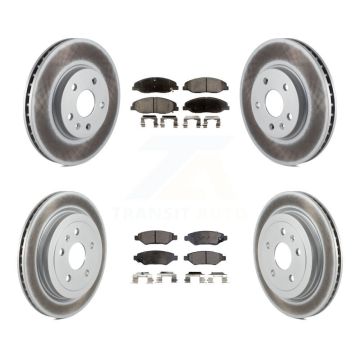 Front Rear Coated Brake Rotors Ceramic Pad Kit For Cadillac CTS Without Heavy Duty Brakes KGT-100640