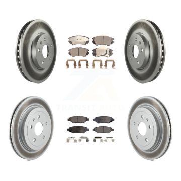 Front Rear Coated Disc Brake Rotor & Ceramic Pad Kit For 2010-2015 Chevrolet Camaro LT LS KGT-100643