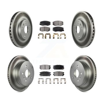Front Rear Coated Disc Brake Rotors And Ceramic Pad Kit For Chevrolet Equinox GMC Terrain KGT-100644