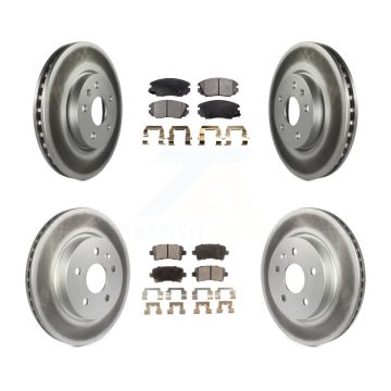 Front Rear Coated Brake Rotors Ceramic Pad Kit For Chevrolet Malibu Impala Buick LaCrosse KGT-100645
