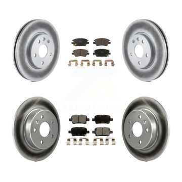 Front Rear Coated Disc Brake Rotor & Ceramic Pad Kit For Chevrolet Cruze Bolt EV Volt EUV KGT-100650