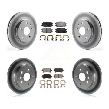 Front Rear Coated Disc Brake Rotors And Ceramic Pads Kit For Chevrolet Malibu Limited KGT-100651