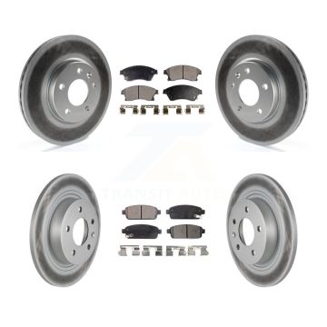 Front Rear Coated Disc Brake Rotors And Ceramic Pads Kit For 2012-2013 Buick Verano KGT-100654