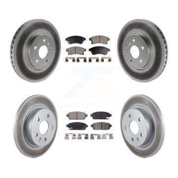 Front Rear Coated Disc Brake Rotors And Ceramic Pads Kit For 2013-2014 Chevrolet Sonic RS KGT-100656
