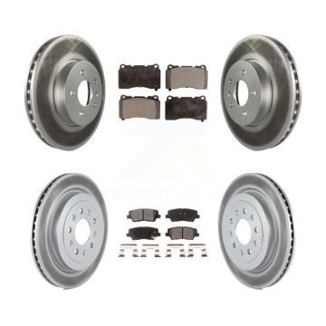 Front Rear Coated Disc Brake Rotors And Ceramic Pads Kit For Cadillac ATS KGT-100658
