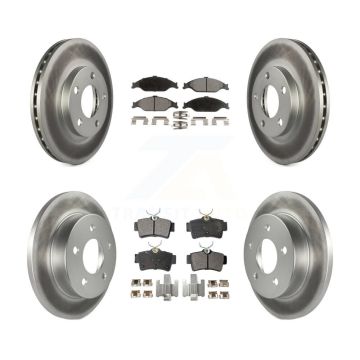 Front Rear Coated Disc Brake Rotors And Ceramic Pads Kit For Ford Mustang KGT-100660