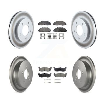 Front Rear Coated Disc Brake Rotors And Ceramic Pads Kit For Ford F-150 Heritage 4WD KGT-100663
